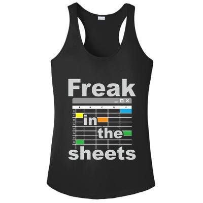Freak In The Sheets Funny Accountant Analyst Secretary Ladies PosiCharge Competitor Racerback Tank