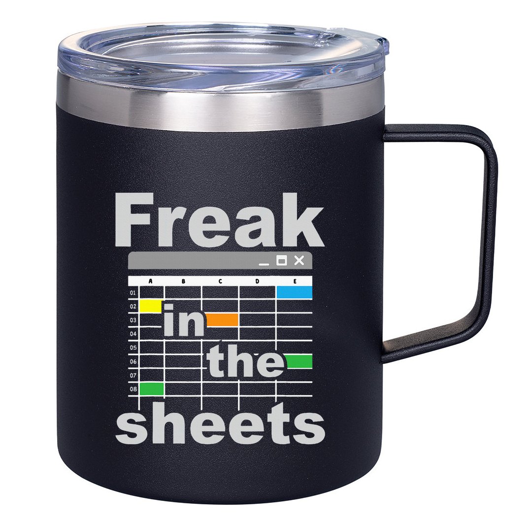 Freak In The Sheets Funny Accountant Analyst Secretary 12oz Stainless Steel Coffee Mug