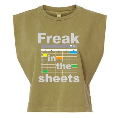 Freak In The Sheets Funny Accountant Analyst Secretary Garment-Dyed Women's Muscle Tee