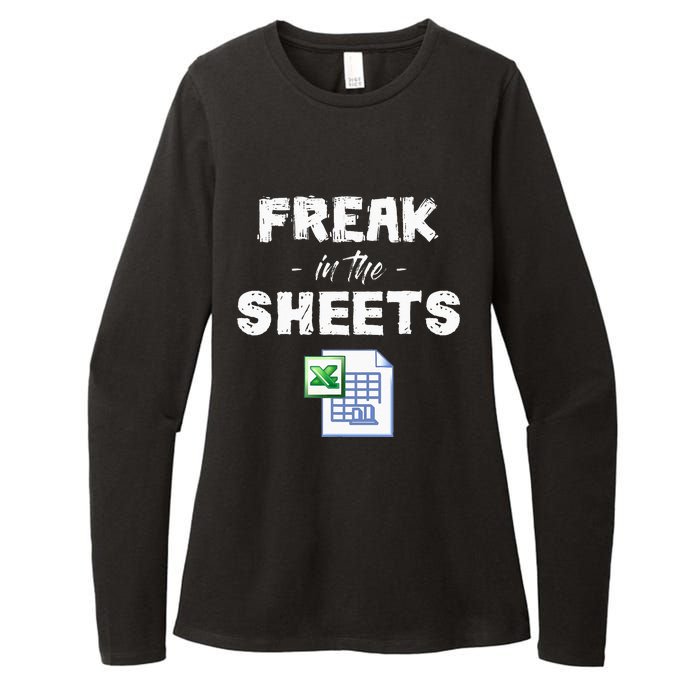 Freak In The Excel Sheets Funny Accountant Spreadsheet Womens CVC Long Sleeve Shirt