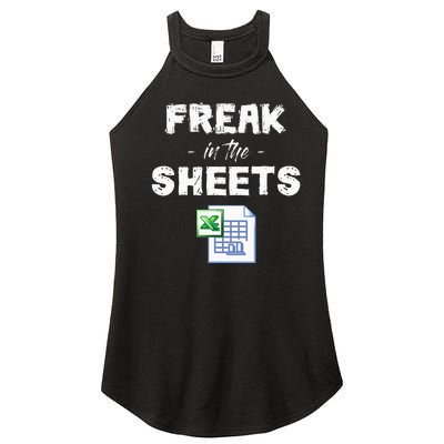 Freak In The Excel Sheets Funny Accountant Spreadsheet Women’s Perfect Tri Rocker Tank