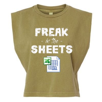 Freak In The Excel Sheets Funny Accountant Spreadsheet Garment-Dyed Women's Muscle Tee