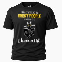 Fully Intend To Haunt People When I Die Funny Cat Cooling Performance Crew T-Shirt