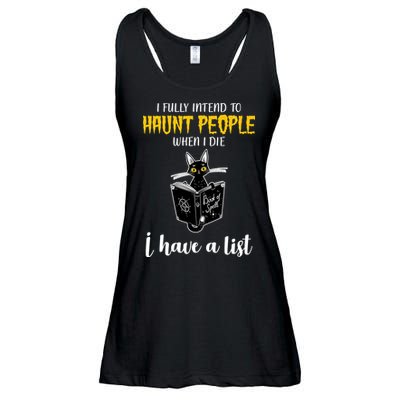 Fully Intend To Haunt People When I Die Funny Cat Ladies Essential Flowy Tank