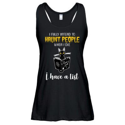 Fully Intend To Haunt People When I Die Funny Cat Ladies Essential Flowy Tank