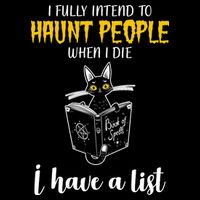 Fully Intend To Haunt People When I Die Funny Cat Short Acrylic Beanie