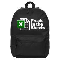 Freak In The Sheets Excel Spreadsheet File Data 16 in Basic Backpack