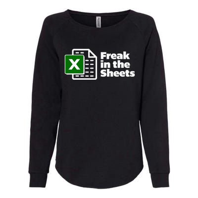 Freak In The Sheets Excel Spreadsheet File Data Womens California Wash Sweatshirt