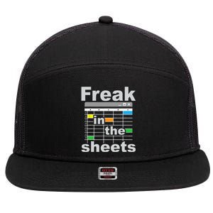 Freak In The Sheets Funny Accountant Analyst Secretary 7 Panel Mesh Trucker Snapback Hat