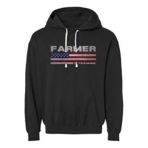 Farmer In Training Future Farmer Patriotic American Flag Garment-Dyed Fleece Hoodie