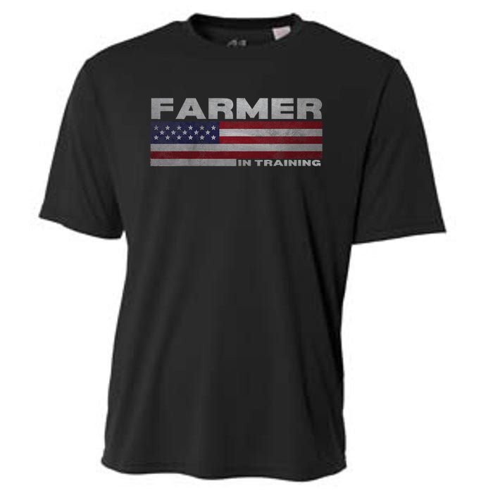 Farmer In Training Future Farmer Patriotic American Flag Cooling Performance Crew T-Shirt