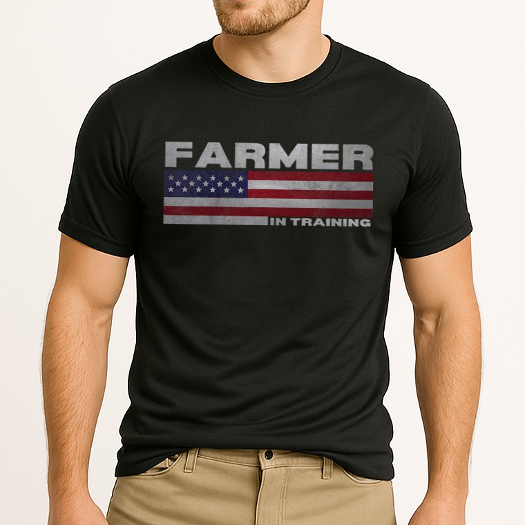 Farmer In Training Future Farmer Patriotic American Flag Cooling Performance Crew T-Shirt