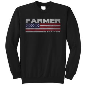 Farmer In Training Future Farmer Patriotic American Flag Sweatshirt