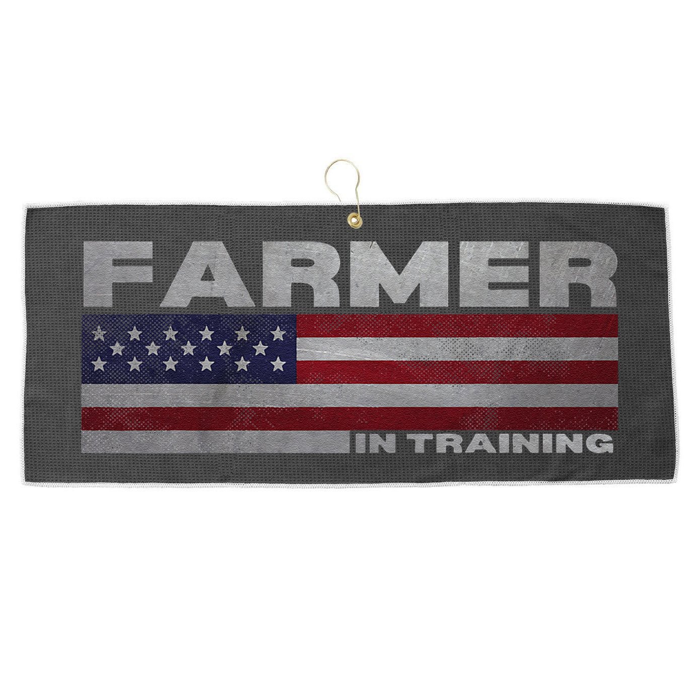 Farmer In Training Future Farmer Patriotic American Flag Large Microfiber Waffle Golf Towel