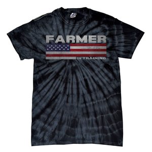 Farmer In Training Future Farmer Patriotic American Flag Tie-Dye T-Shirt