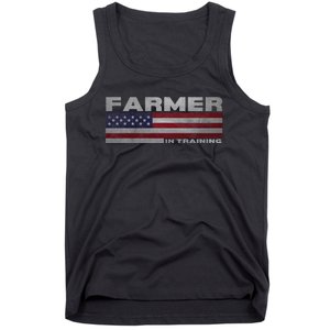 Farmer In Training Future Farmer Patriotic American Flag Tank Top