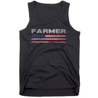 Farmer In Training Future Farmer Patriotic American Flag Tank Top