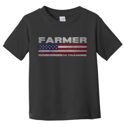 Farmer In Training Future Farmer Patriotic American Flag Toddler T-Shirt