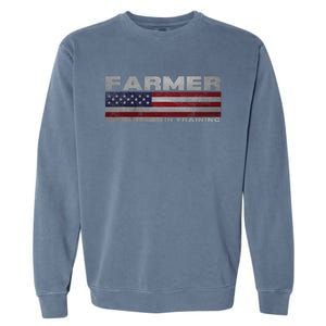 Farmer In Training Future Farmer Patriotic American Flag Garment-Dyed Sweatshirt