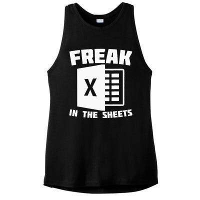 Freak In The Sheets Funny Accountant Analyst Secretary Ladies PosiCharge Tri-Blend Wicking Tank