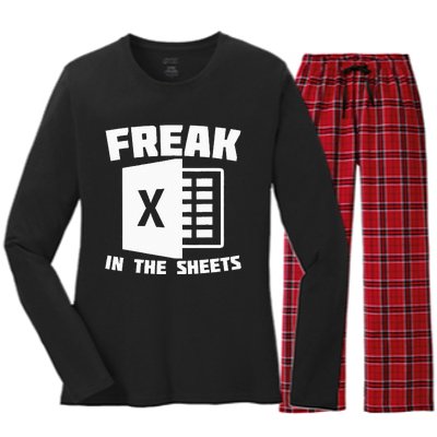 Freak In The Sheets Funny Accountant Analyst Secretary Women's Long Sleeve Flannel Pajama Set 