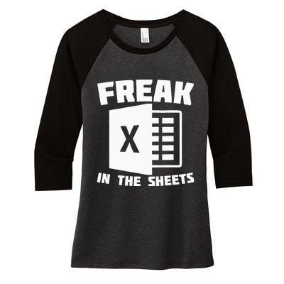 Freak In The Sheets Funny Accountant Analyst Secretary Women's Tri-Blend 3/4-Sleeve Raglan Shirt