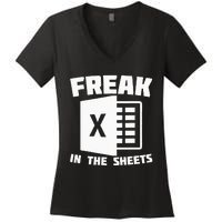 Freak In The Sheets Funny Accountant Analyst Secretary Women's V-Neck T-Shirt