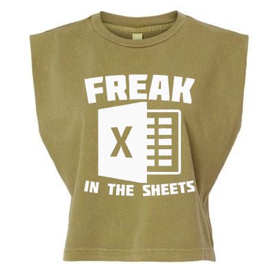 Freak In The Sheets Funny Accountant Analyst Secretary Garment-Dyed Women's Muscle Tee