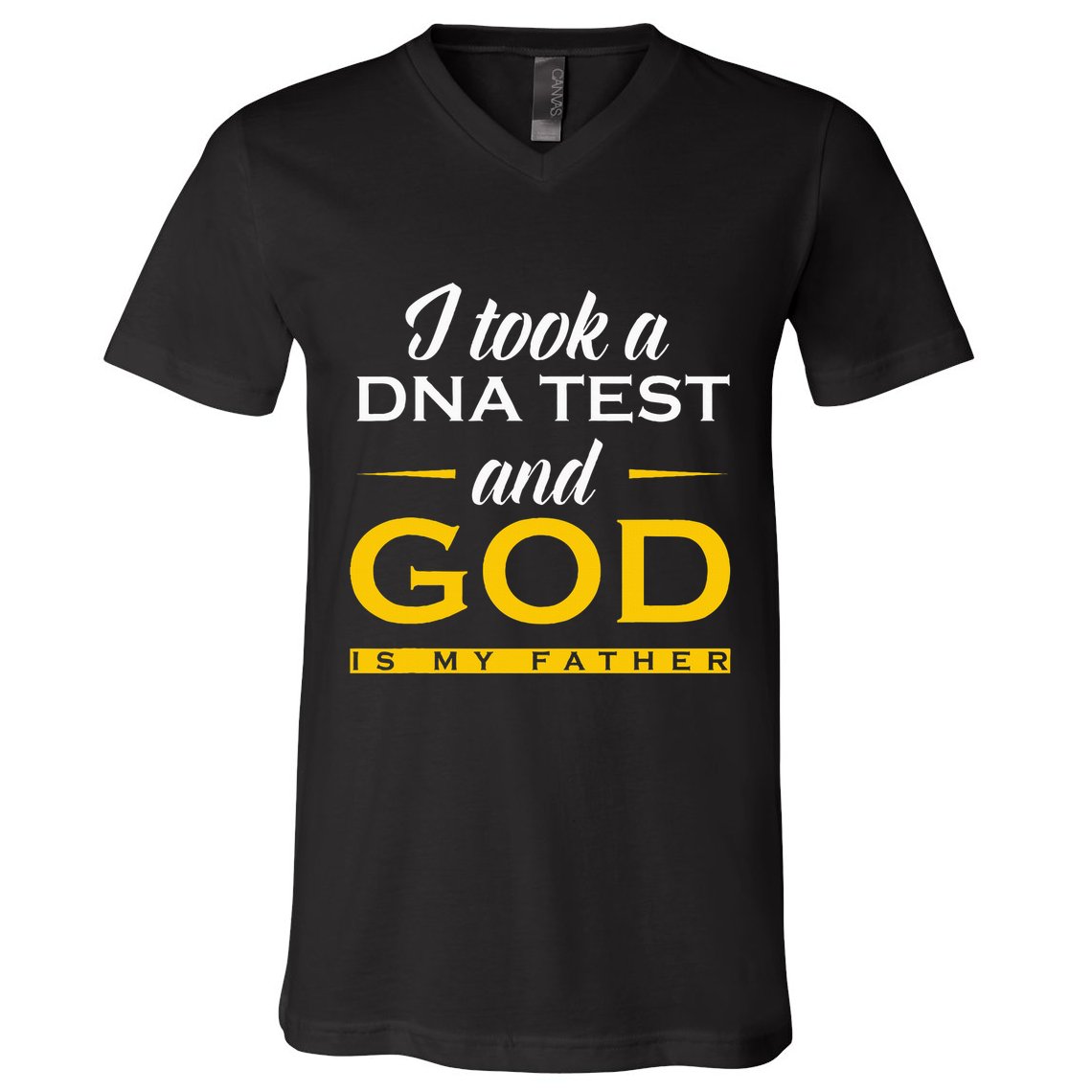 Funny I Took A Dna Test God Is My Father Jesus Christian V-Neck T-Shirt