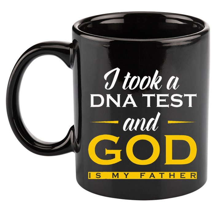 Funny I Took A Dna Test God Is My Father Jesus Christian 11oz C Handle Ceramic Mug