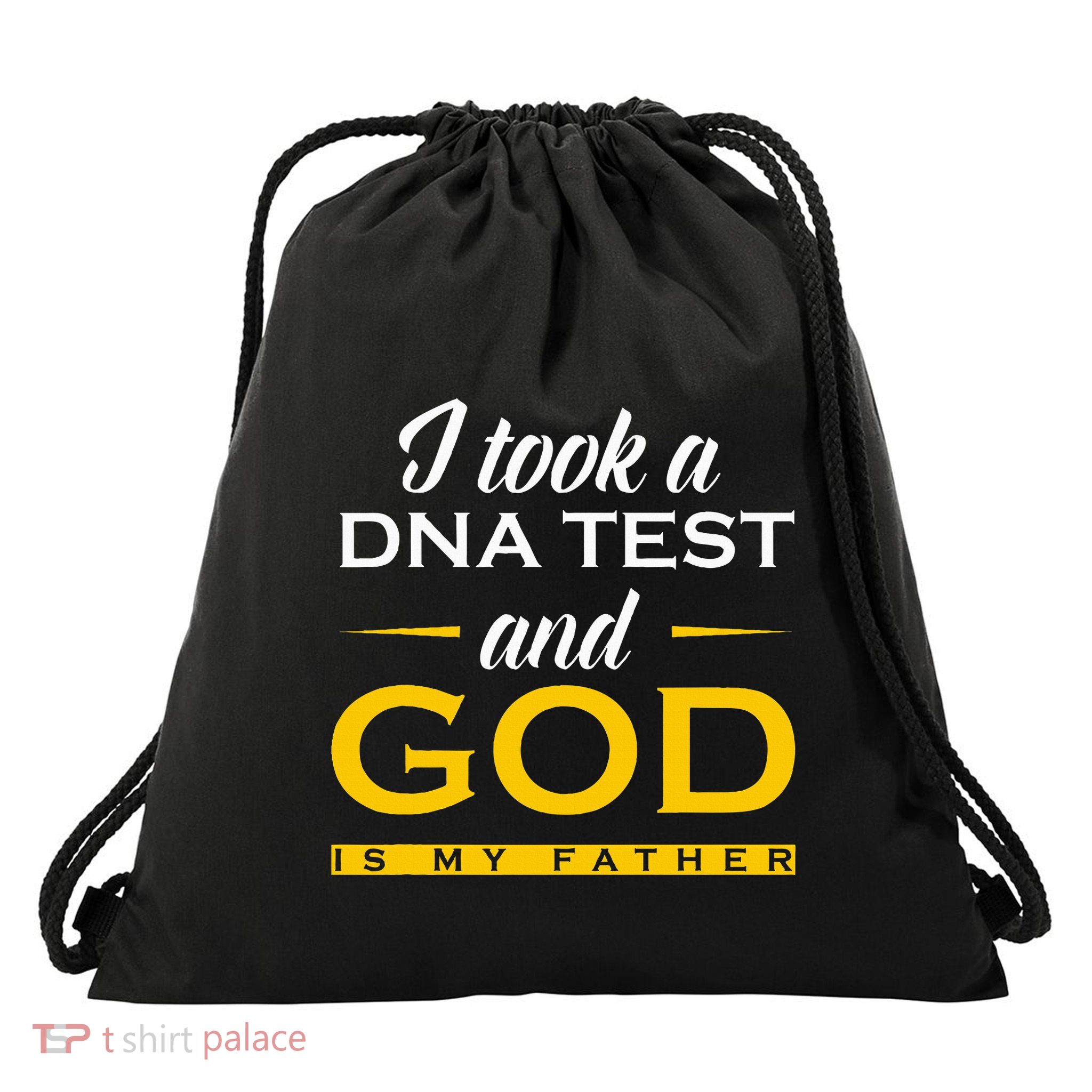 Funny I Took A Dna Test God Is My Father Jesus Christian Drawstring Bag
