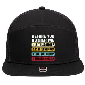 Funny Information Technology Tech Technical Support Gift 7 Panel Mesh Trucker Snapback Hat