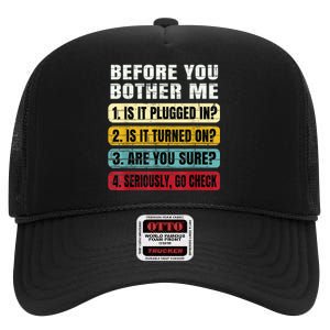 Funny Information Technology Tech Technical Support Gift High Crown Mesh Back Trucker Hat