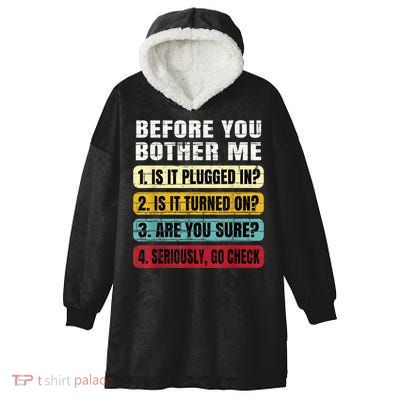 Funny Information Technology Tech Technical Support Gift Hooded Wearable Blanket