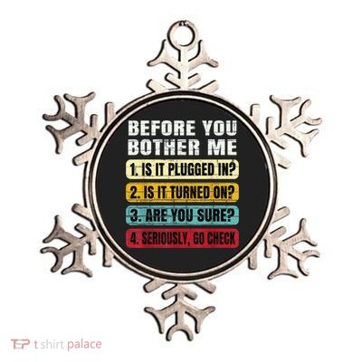 Funny Information Technology Tech Technical Support Gift Metallic Star Ornament