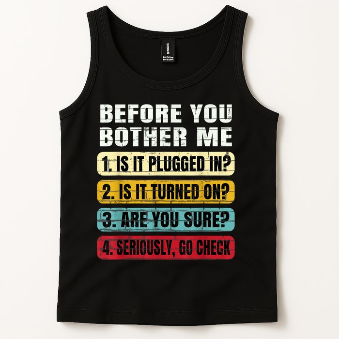 Funny Information Technology Tech Technical Support Gift Tank Top