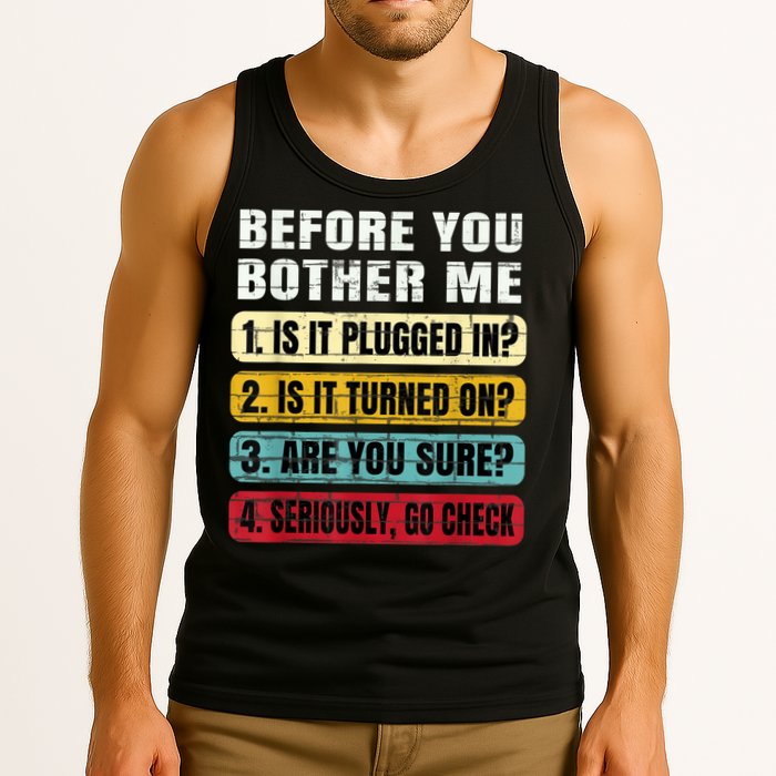 Funny Information Technology Tech Technical Support Gift Tank Top