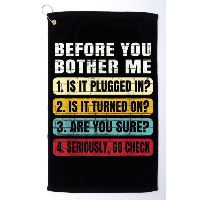 Funny Information Technology Tech Technical Support Gift Golf Towel