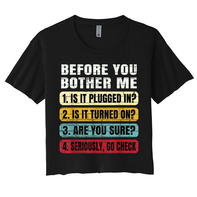 Funny Information Technology Tech Technical Support Gift Crop Top