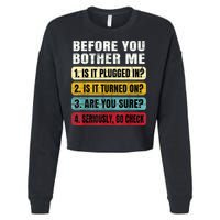 Funny Information Technology Tech Technical Support Gift Cropped Pullover Crew