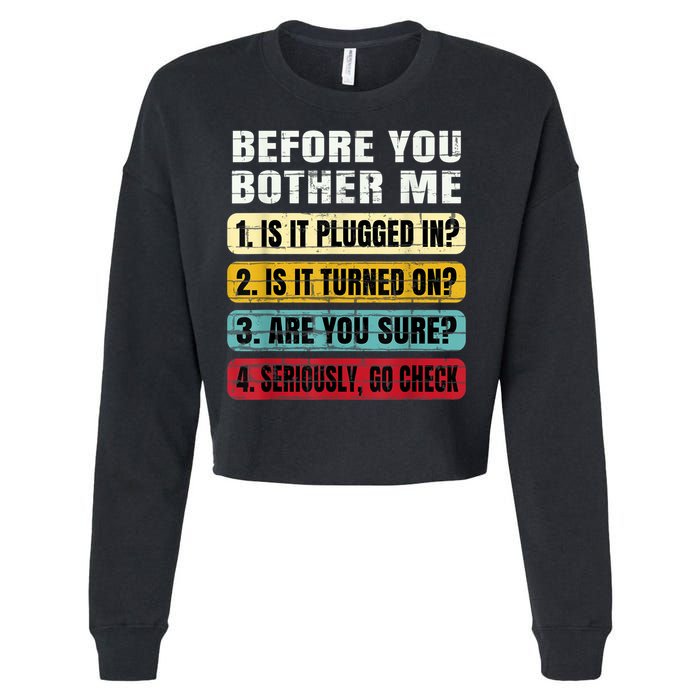 Funny Information Technology Tech Technical Support Gift Cropped Pullover Crew