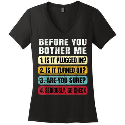 Funny Information Technology Tech Technical Support Gift Women's V-Neck T-Shirt
