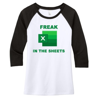 Freak In The Excel Sheets Women's Tri-Blend 3/4-Sleeve Raglan Shirt