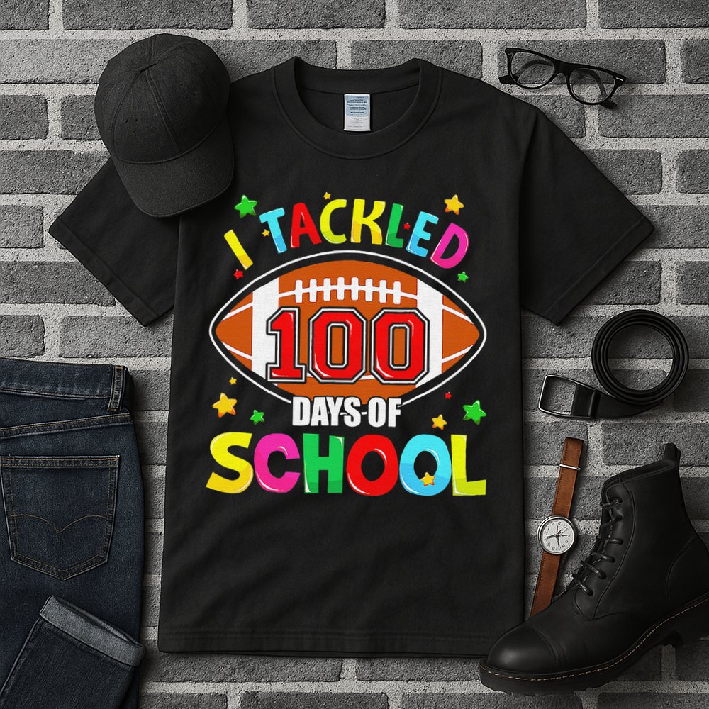 Football I Tackled 100 Day Of School  100th Day Of School Tall T-Shirt