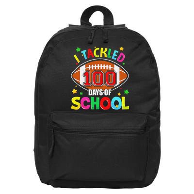 Football I Tackled 100 Day Of School  100th Day Of School 16 in Basic Backpack