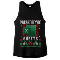 Freak In The Sheets Excel Ugly Christmas Sweater Ladies PosiCharge Tri-Blend Wicking Tank