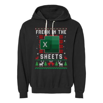 Freak In The Sheets Excel Ugly Christmas Sweater Garment-Dyed Fleece Hoodie