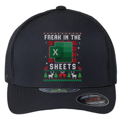 Freak In The Sheets Excel Ugly Christmas Sweater Flexfit Unipanel Trucker Cap
