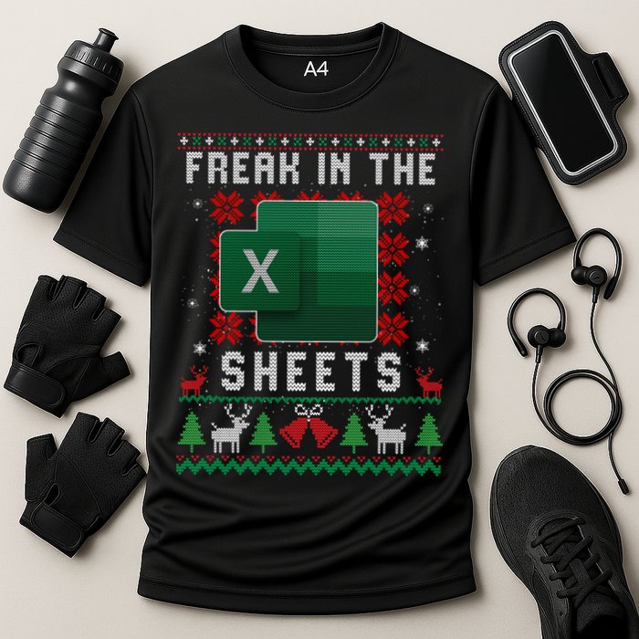 Freak In The Sheets Excel Ugly Christmas Sweater Performance Shirt