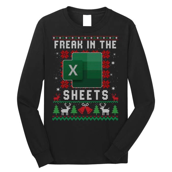 Freak In The Sheets Excel Ugly Christmas Sweater Long Sleeve Shirt